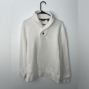 NAUTICA SHAWL COLLAR WHITE SWEATER MEN SZ XL